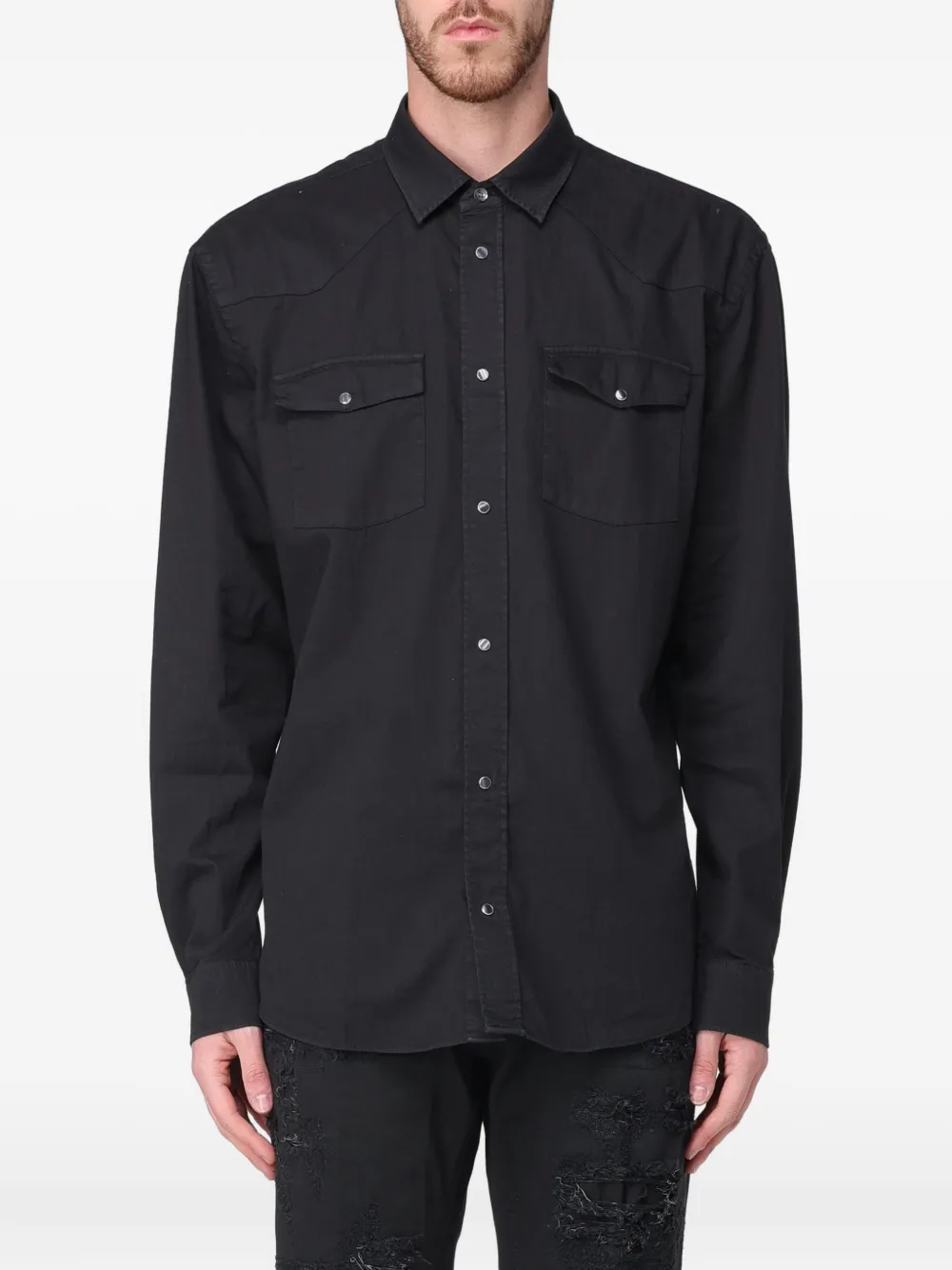 DONDUP camisa con bolsillos en el pecho | negro | Image 1