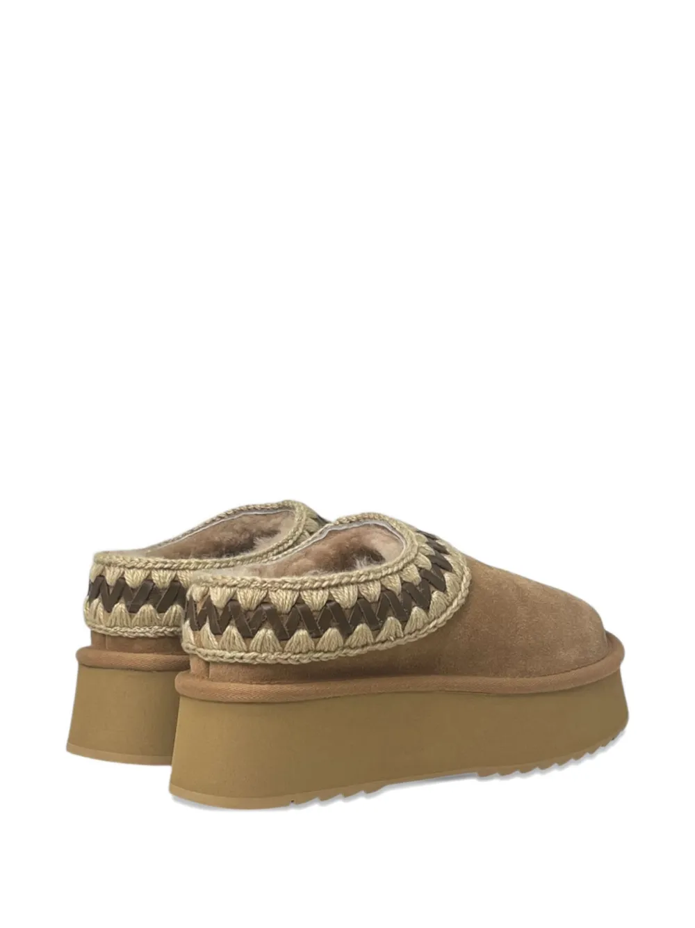 Mou Suede Platform Mules In Brown