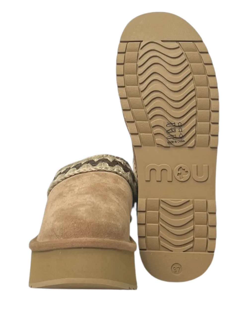 Mou Suede Platform Mules In Brown