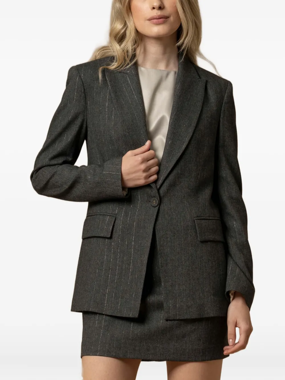 Kocca Elvetia Pinstripe Blazer In Gray