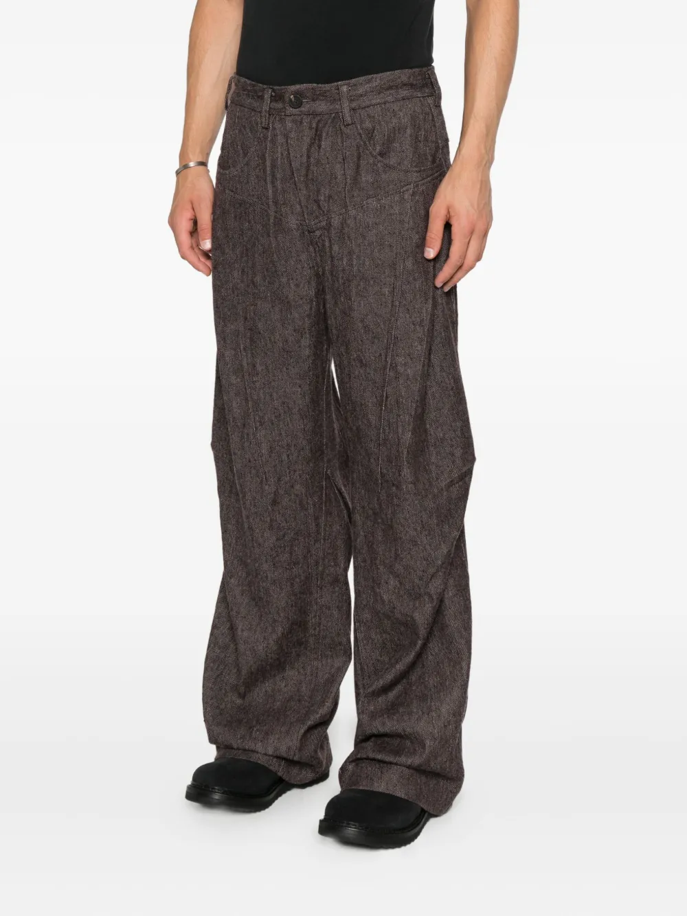 Ziggy Chen Broek met gedrapeerd detail Bruin