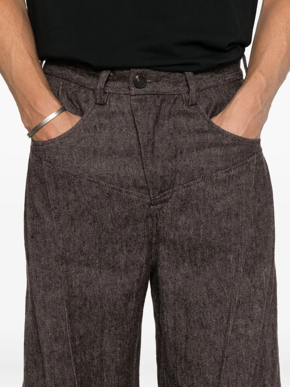 Ziggy Chen Broek met gedrapeerd detail Bruin