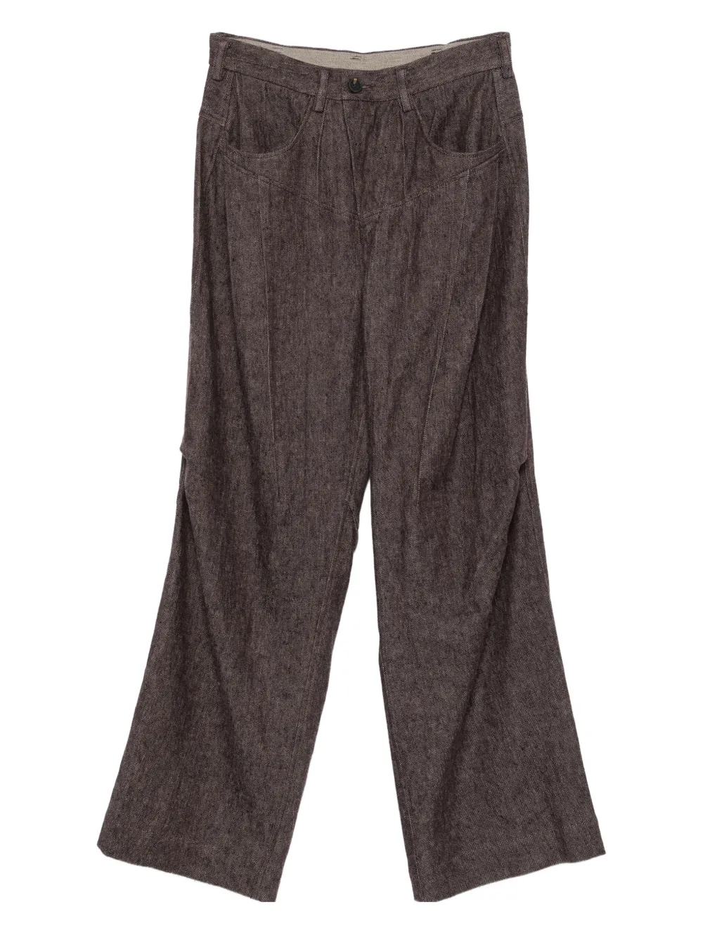 Ziggy Chen darted-detail trousers | Brown | Image 1