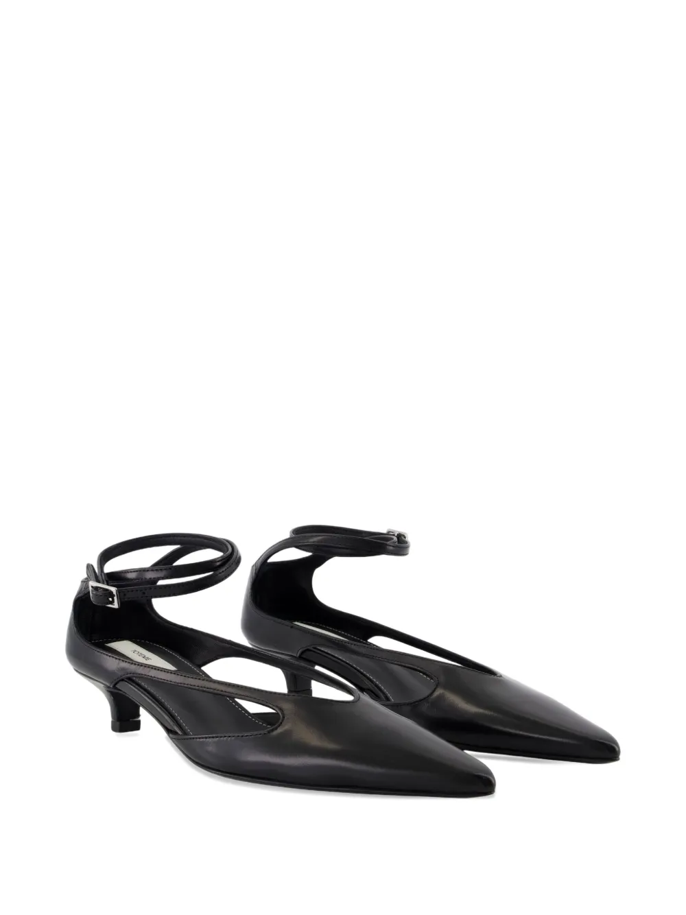 Totême 35mm Pointed Ankle-strap Pumps In Black