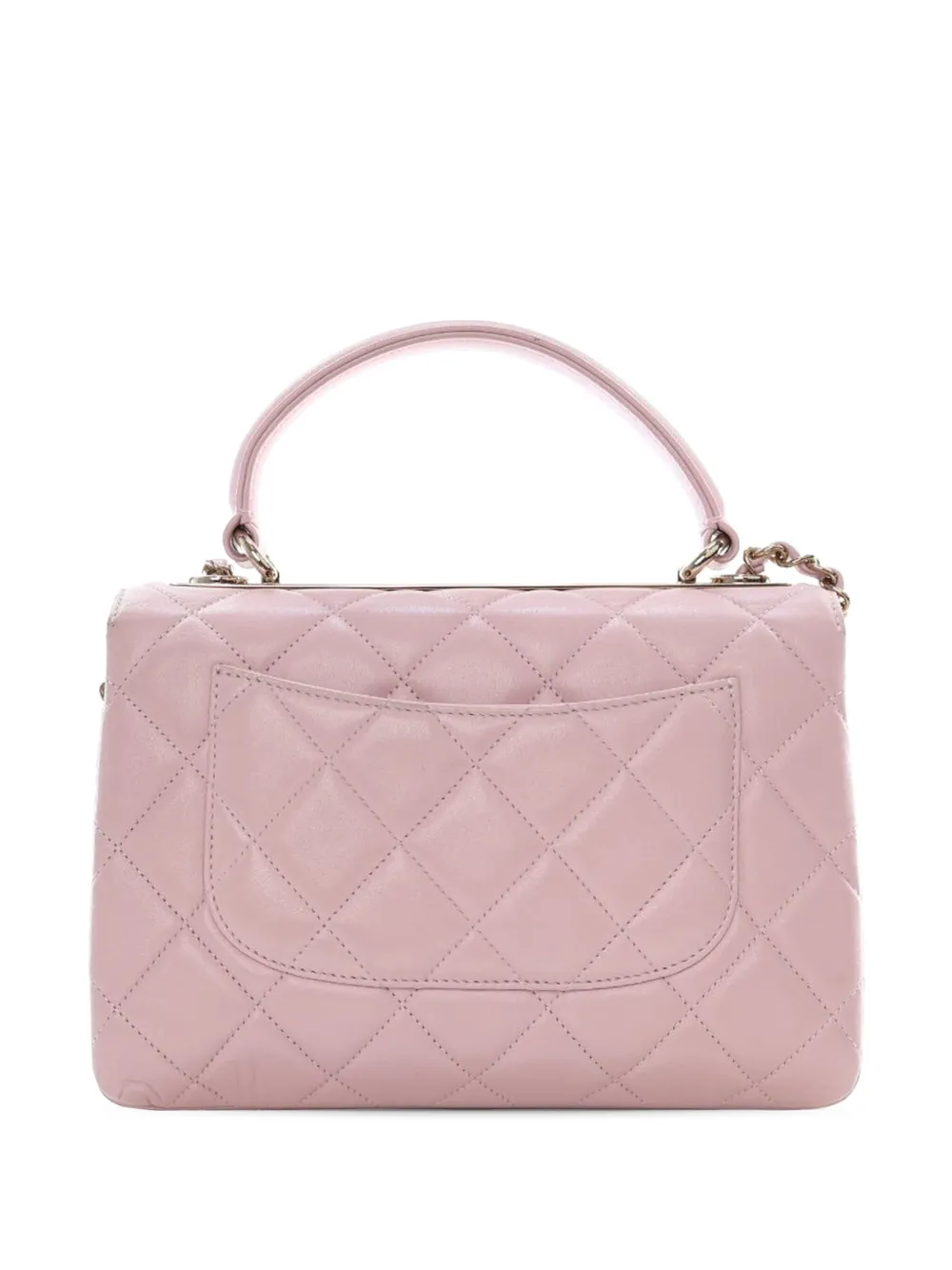 Pre-owned Chanel 2021 Small Lambskin Trendy Cc Top Handle Bag Satchel In Pink