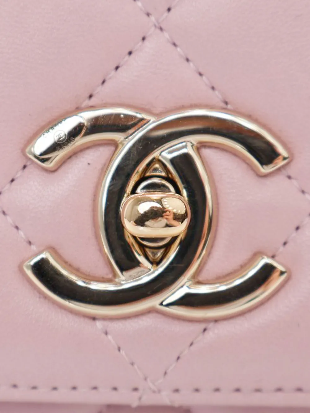 Pre-owned Chanel 2021 Small Lambskin Trendy Cc Top Handle Bag Satchel In Pink