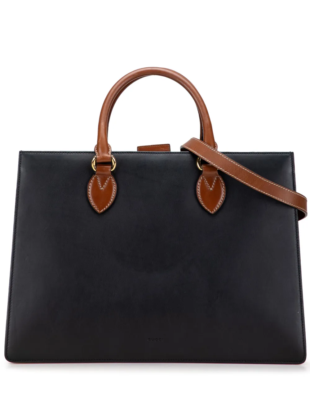 Gucci Pre-Owned 2016-2025 Large Leather Linea A satchel | Black | Image 1