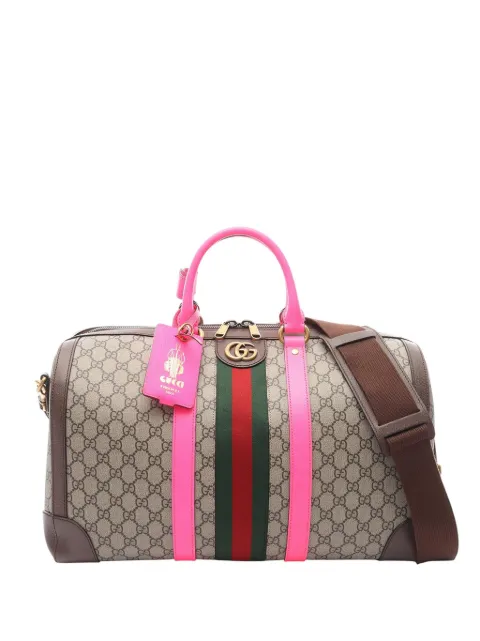 Gucci Pre-Owned 2016-2025 Medium GG Supreme Web Savoy Duffle Bag travel bag
