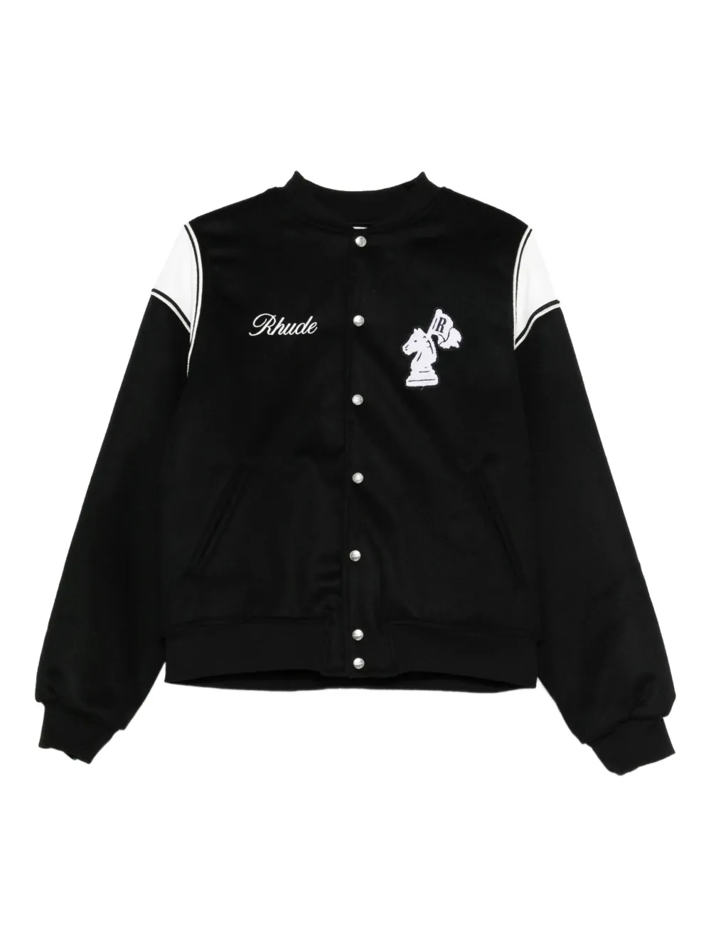 RHUDE logo-embroidered bomber jacket - Black