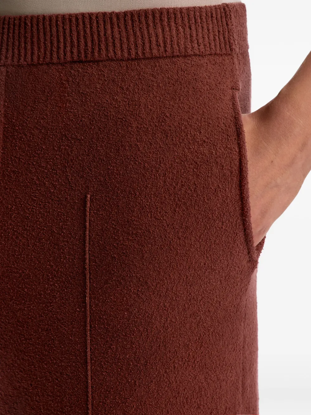 12 STOREEZ Gebreide broek met textuur Rood