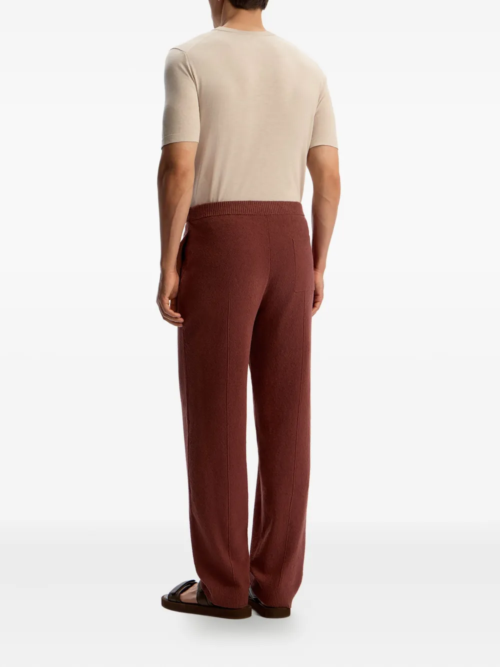 12 STOREEZ Gebreide broek met textuur Rood