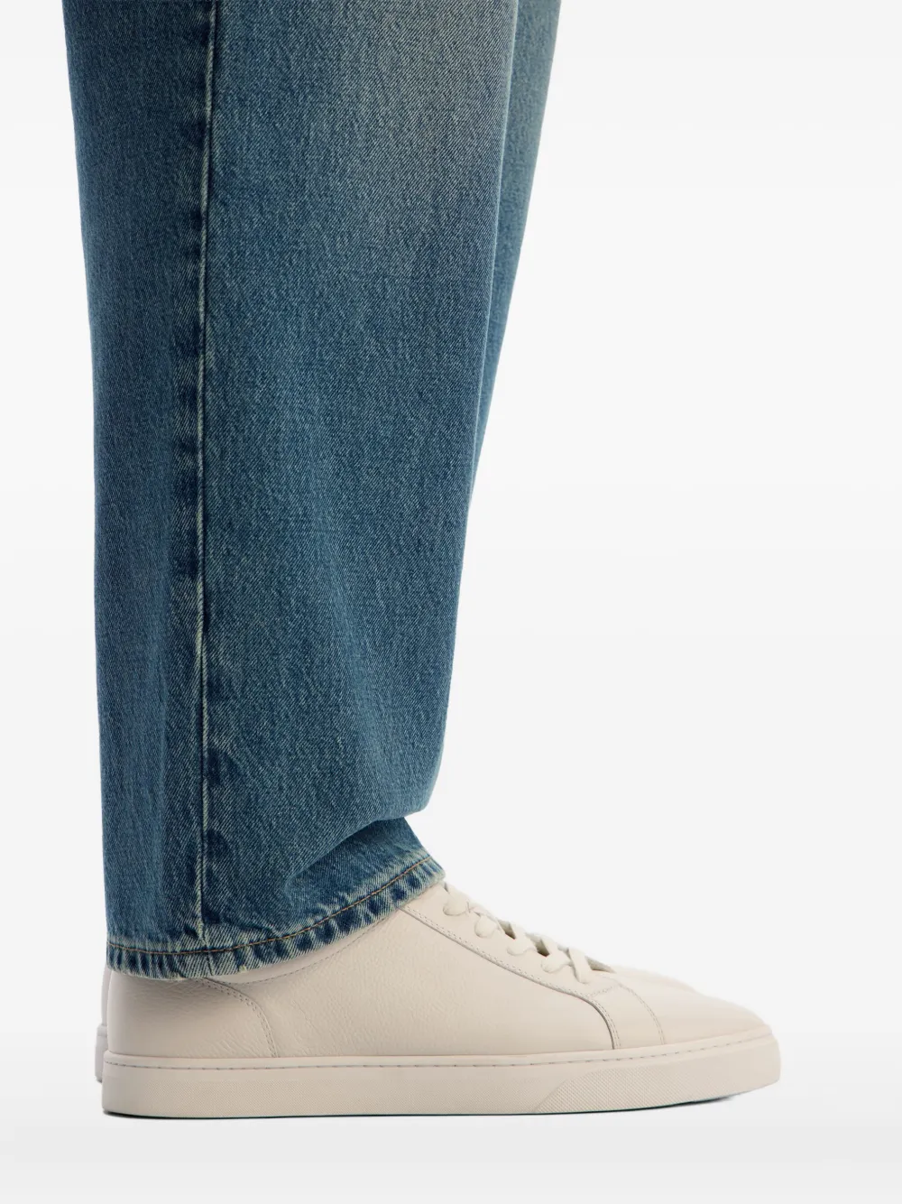 12 STOREEZ 30 mm leren sneakers Beige