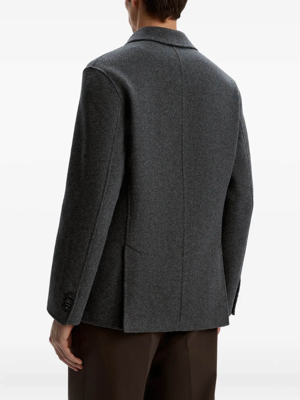 12 STOREEZ Blazer van kasjmier-wolblend met gekerfde afwerking Grijs