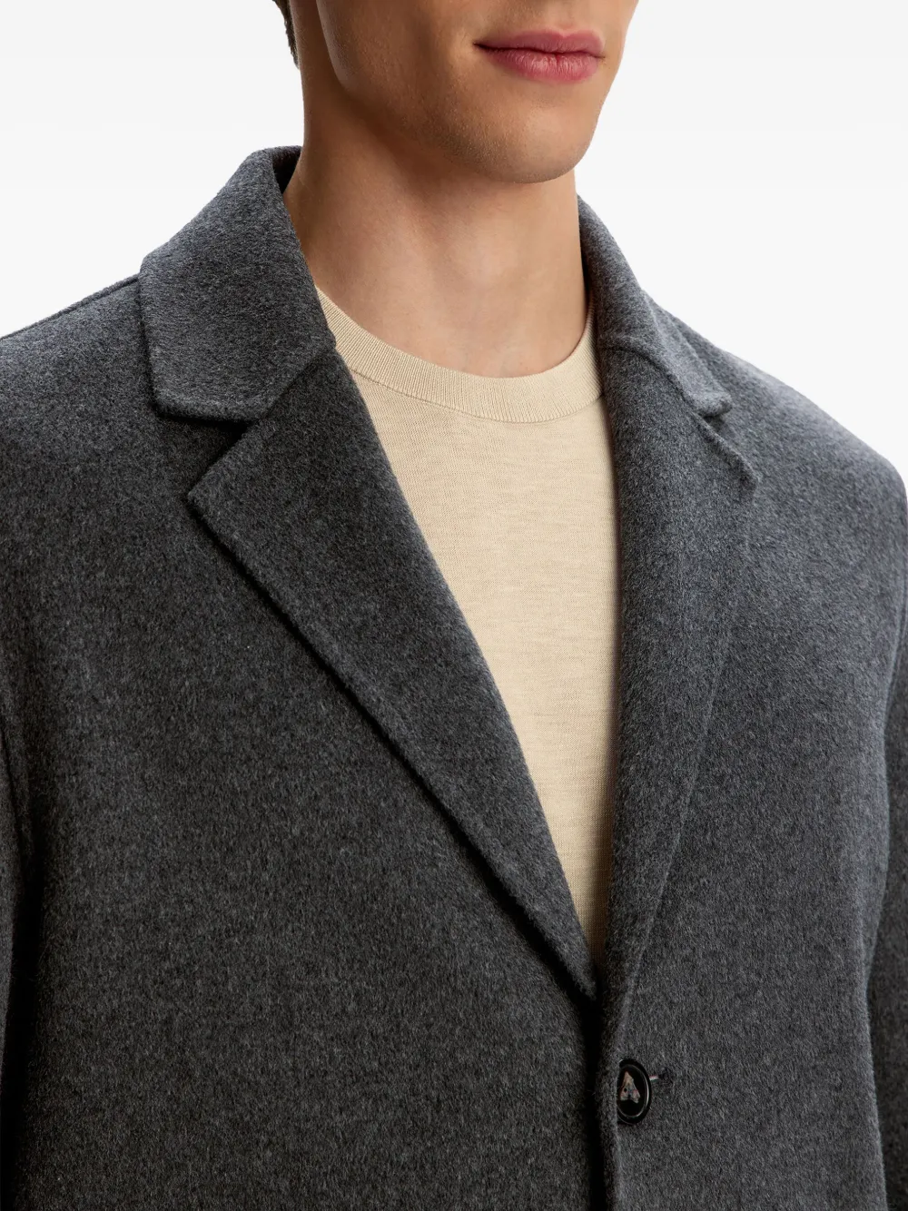 12 STOREEZ Blazer van kasjmier-wolblend met gekerfde afwerking Grijs