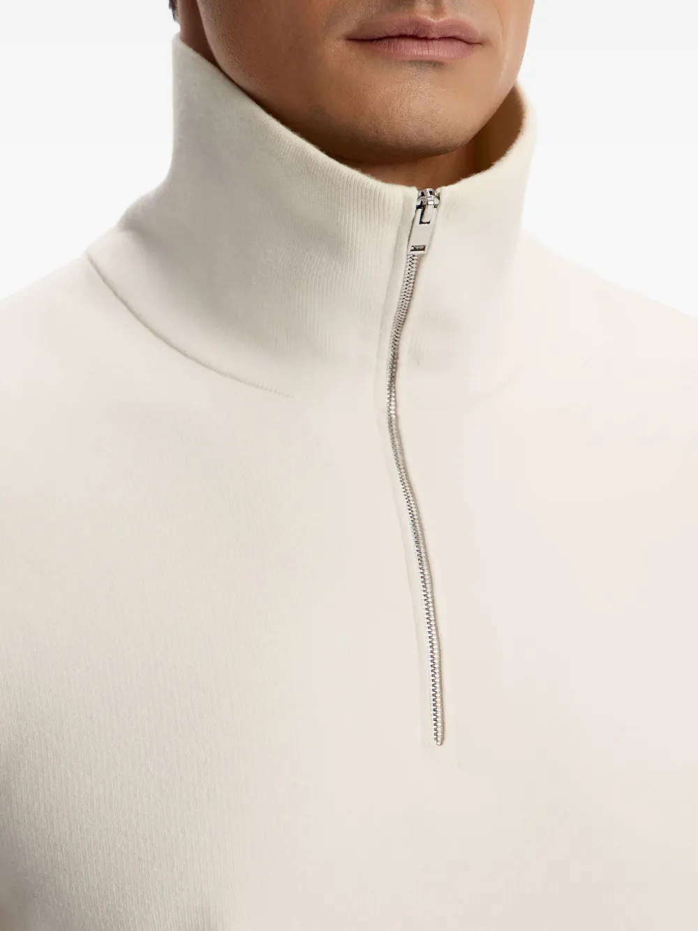 12 STOREEZ Poloshirt met rits Beige