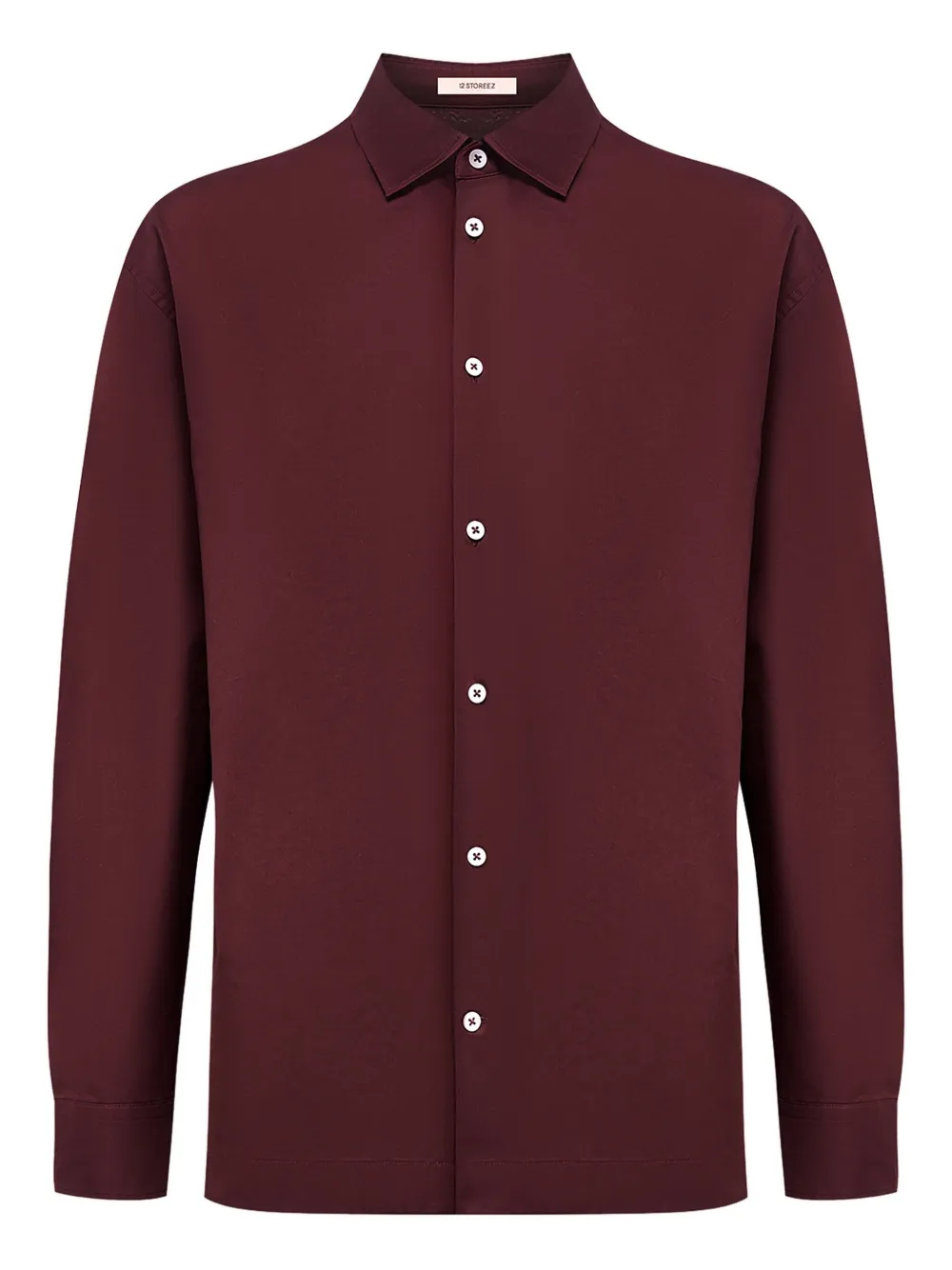 12 STOREEZ chemise en voile de coton à boutonnière | rouge | Image 1