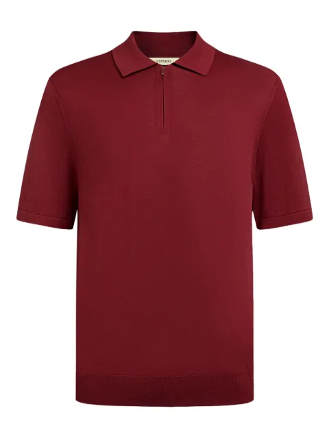 12 STOREEZ zip silk-cotton polo shirt