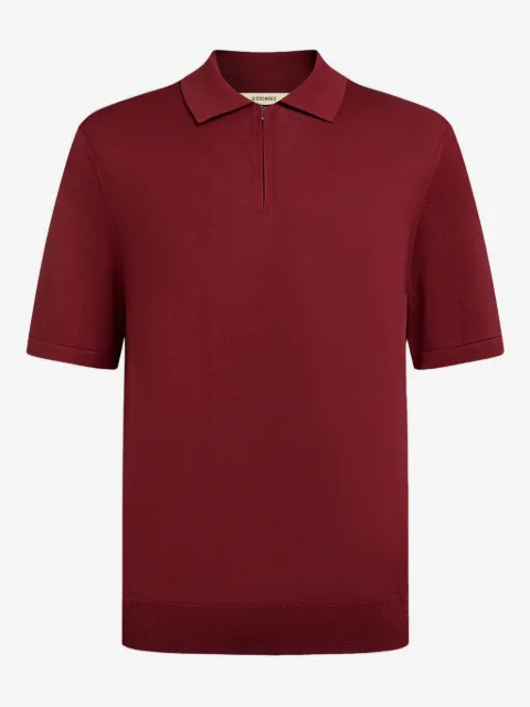 12 STOREEZ zip silk-cotton polo shirt