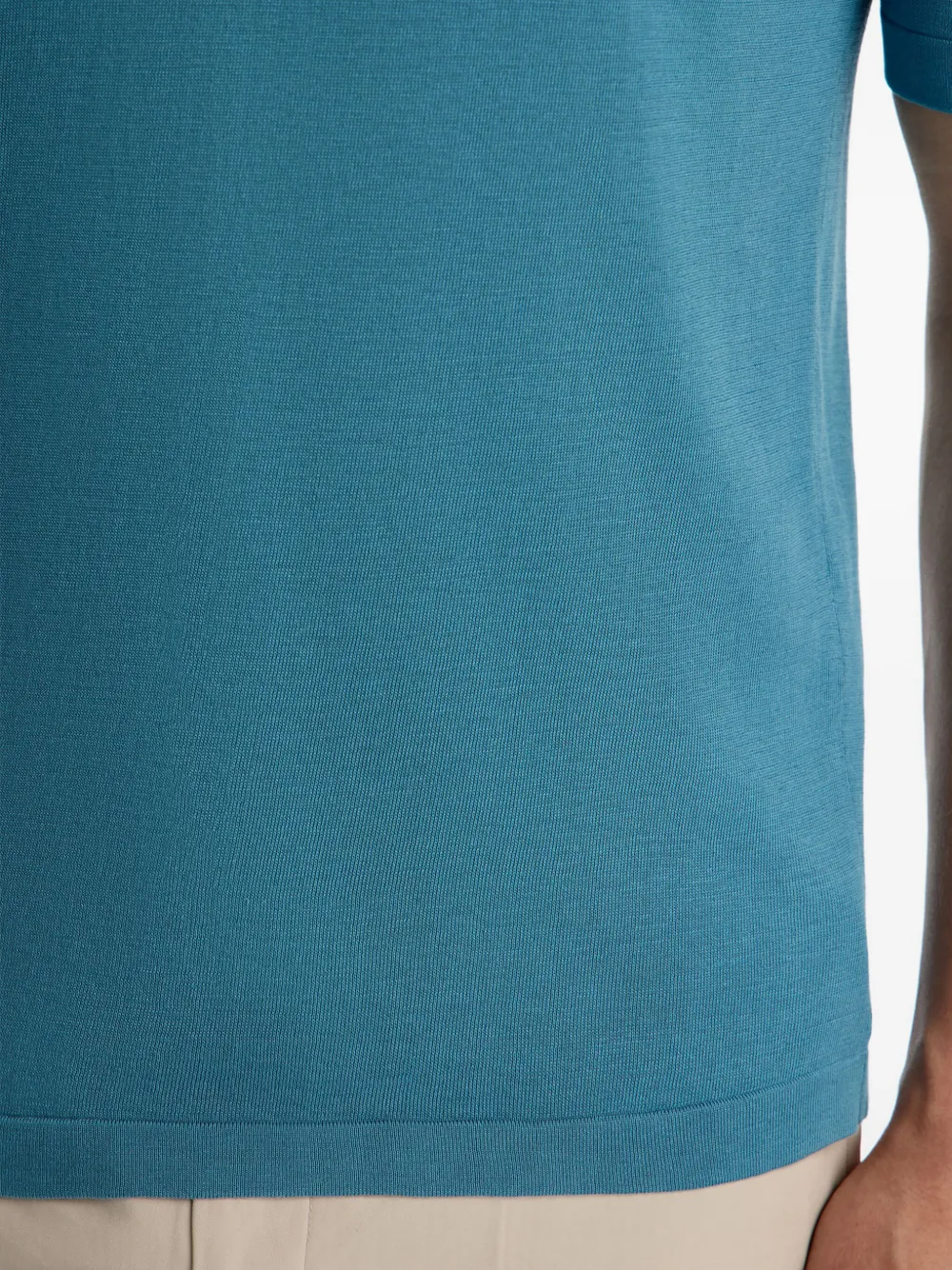 12 STOREEZ T-shirt van zijde-katoenblend Blauw