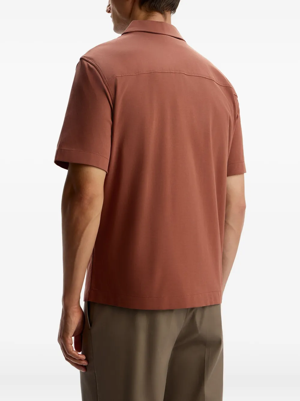 12 STOREEZ Katoenen overhemd met knopen Rood