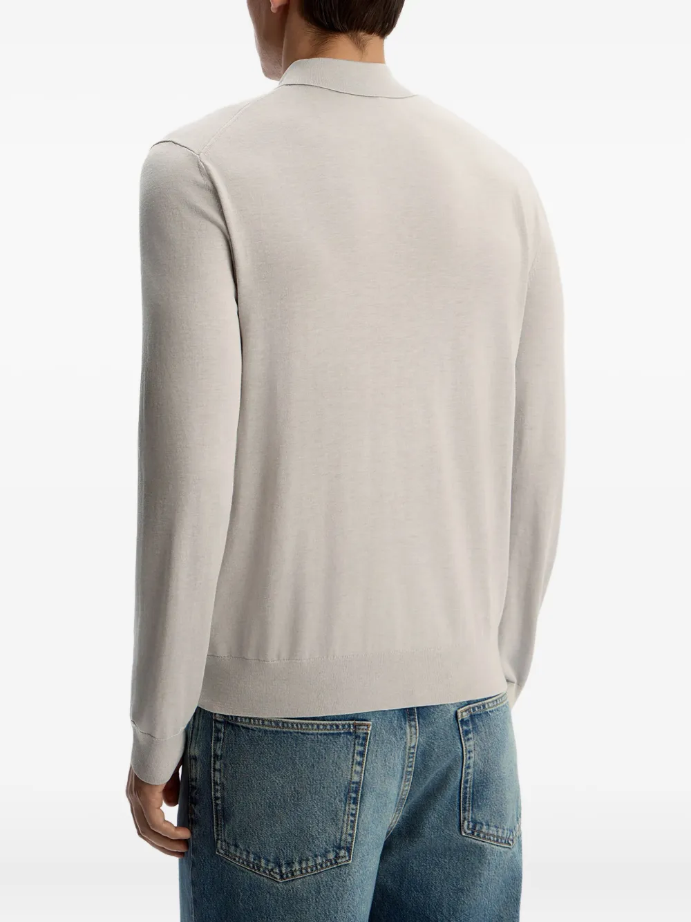 12 STOREEZ Poloshirt met knopen Grijs