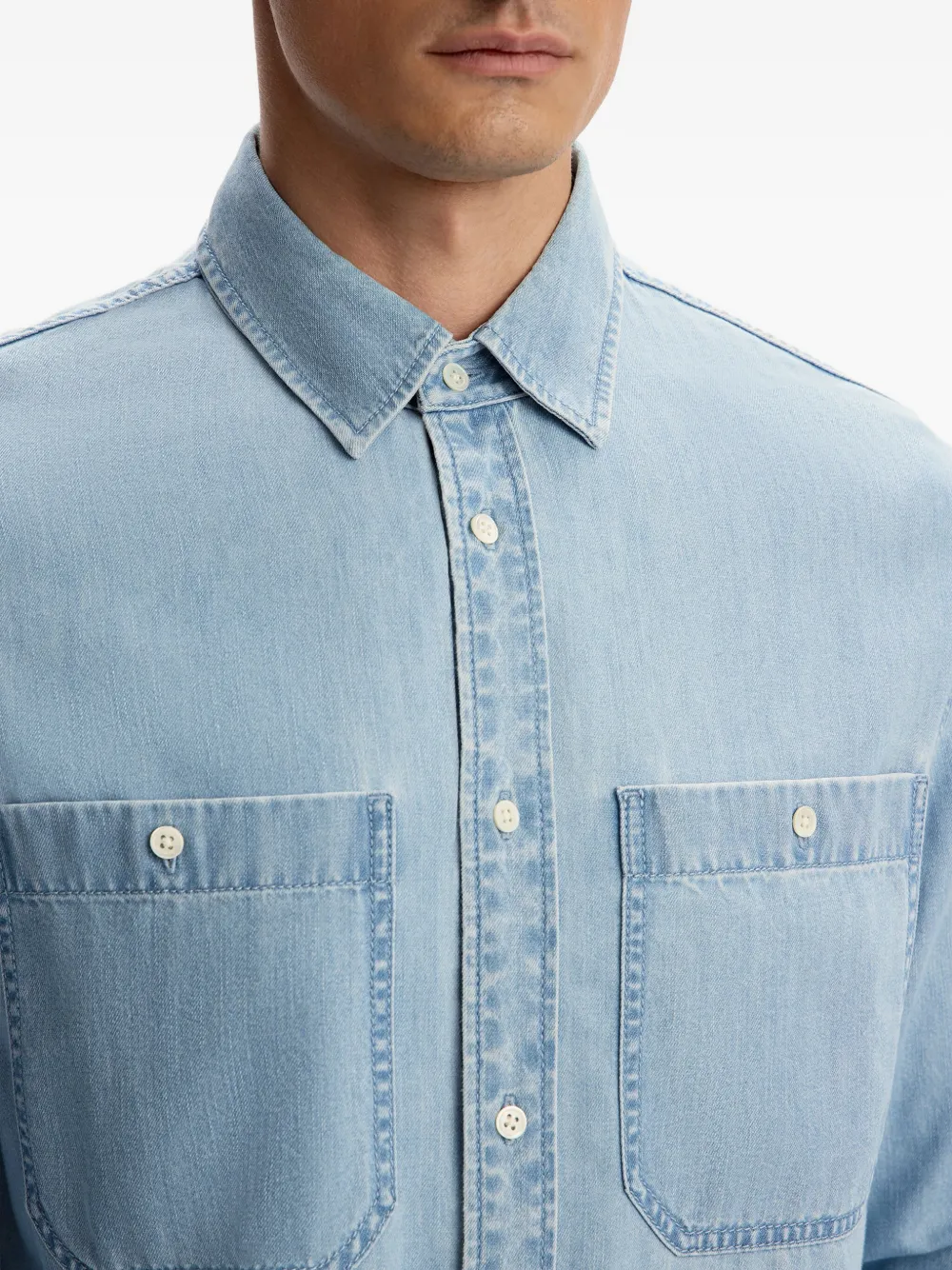 12 STOREEZ Denim overhemd Blauw