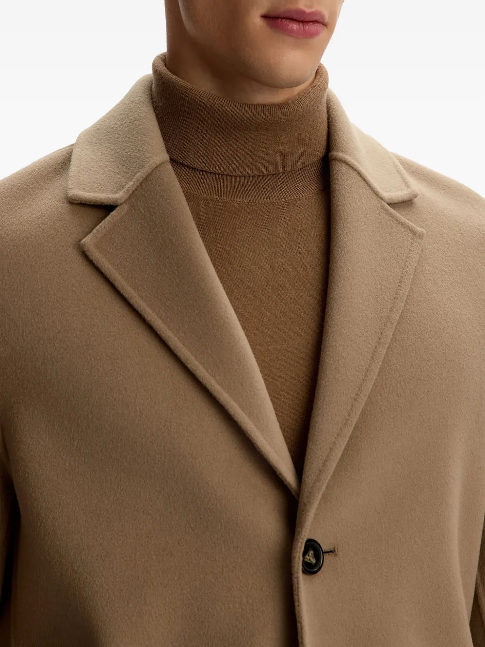 12 STOREEZ Blazer van kasjmier-wolblend met zak Beige