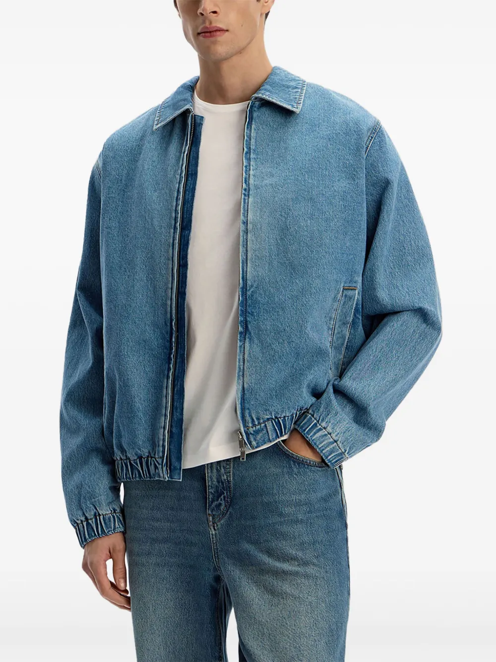 12 STOREEZ Denim jack met rits Blauw