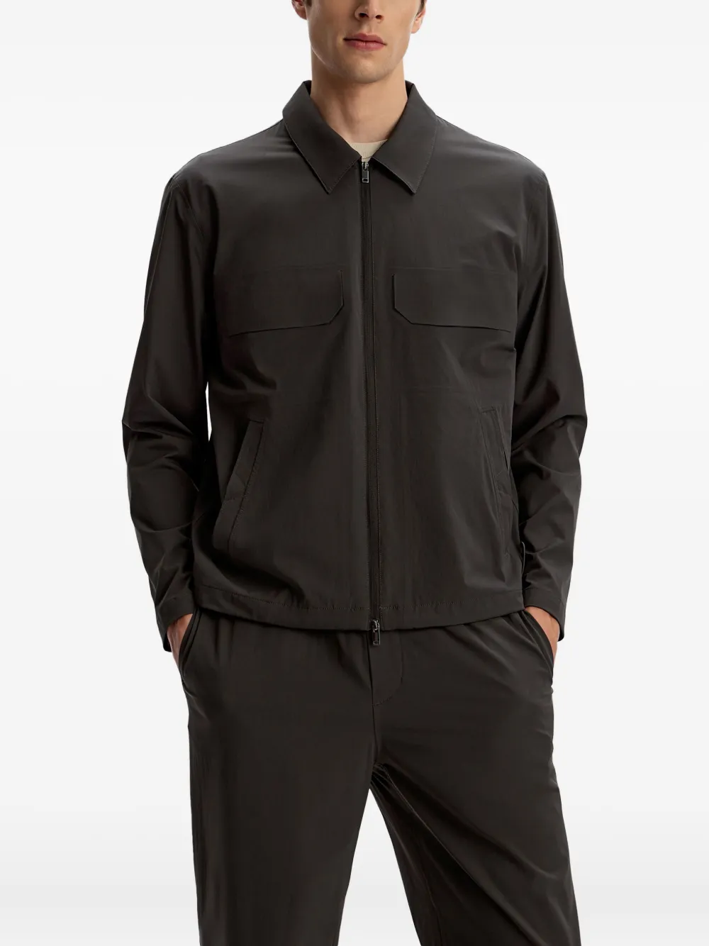 12 STOREEZ Tech-shell bomberjack met rits Grijs