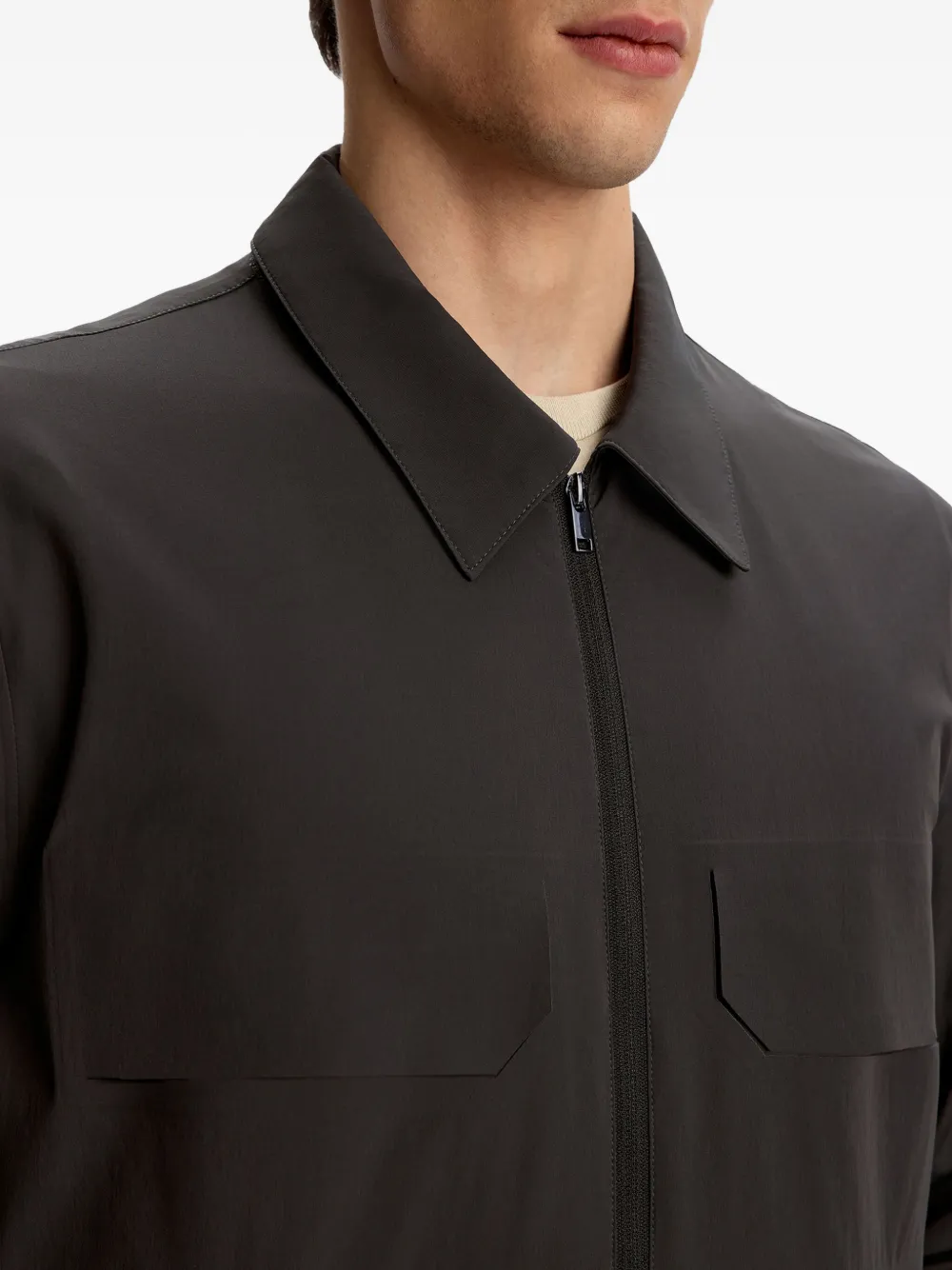 12 STOREEZ Tech-shell bomberjack met rits Grijs