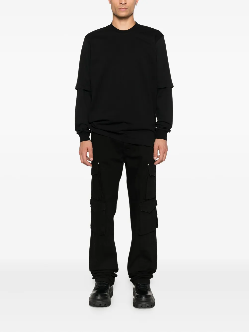 YES LONDON layered-sleeve sweatshirt - Zwart