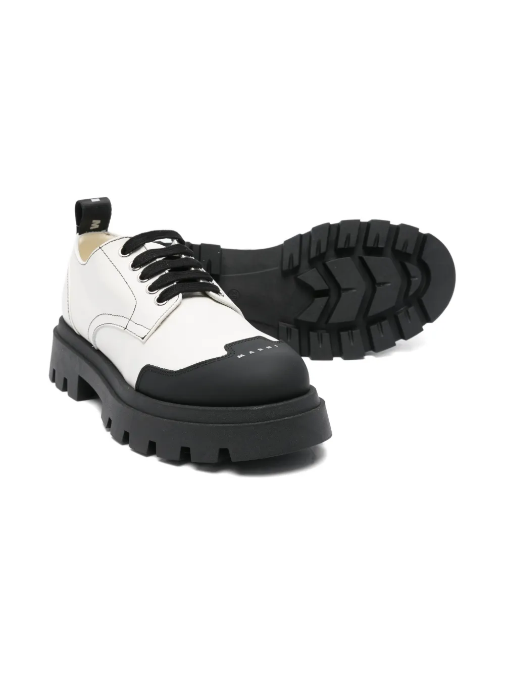 Marni Toe-cap Leather Sneakers In Neutral