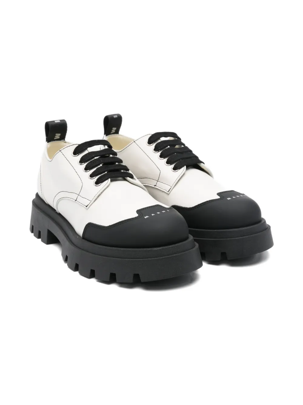 Marni Toe-cap Leather Sneakers In Neutral