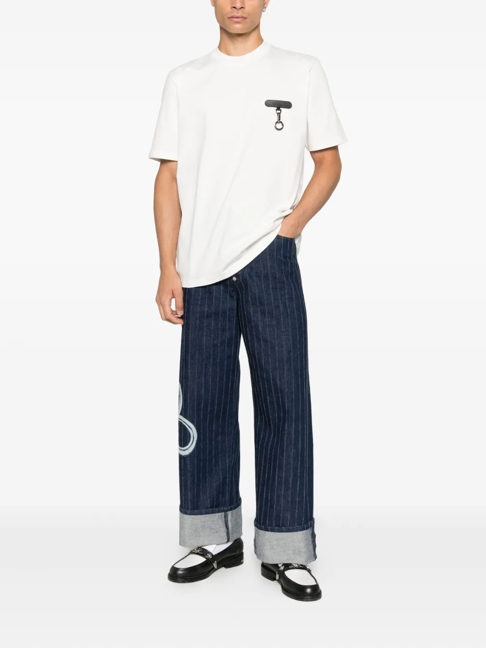 YES LONDON T-shirt met bedel - Wit