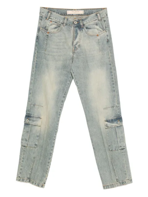 YES LONDON whiskering-effect cargo jeans