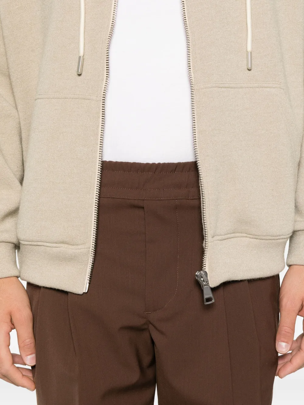 YES LONDON Plooibroek met elastische taille Bruin