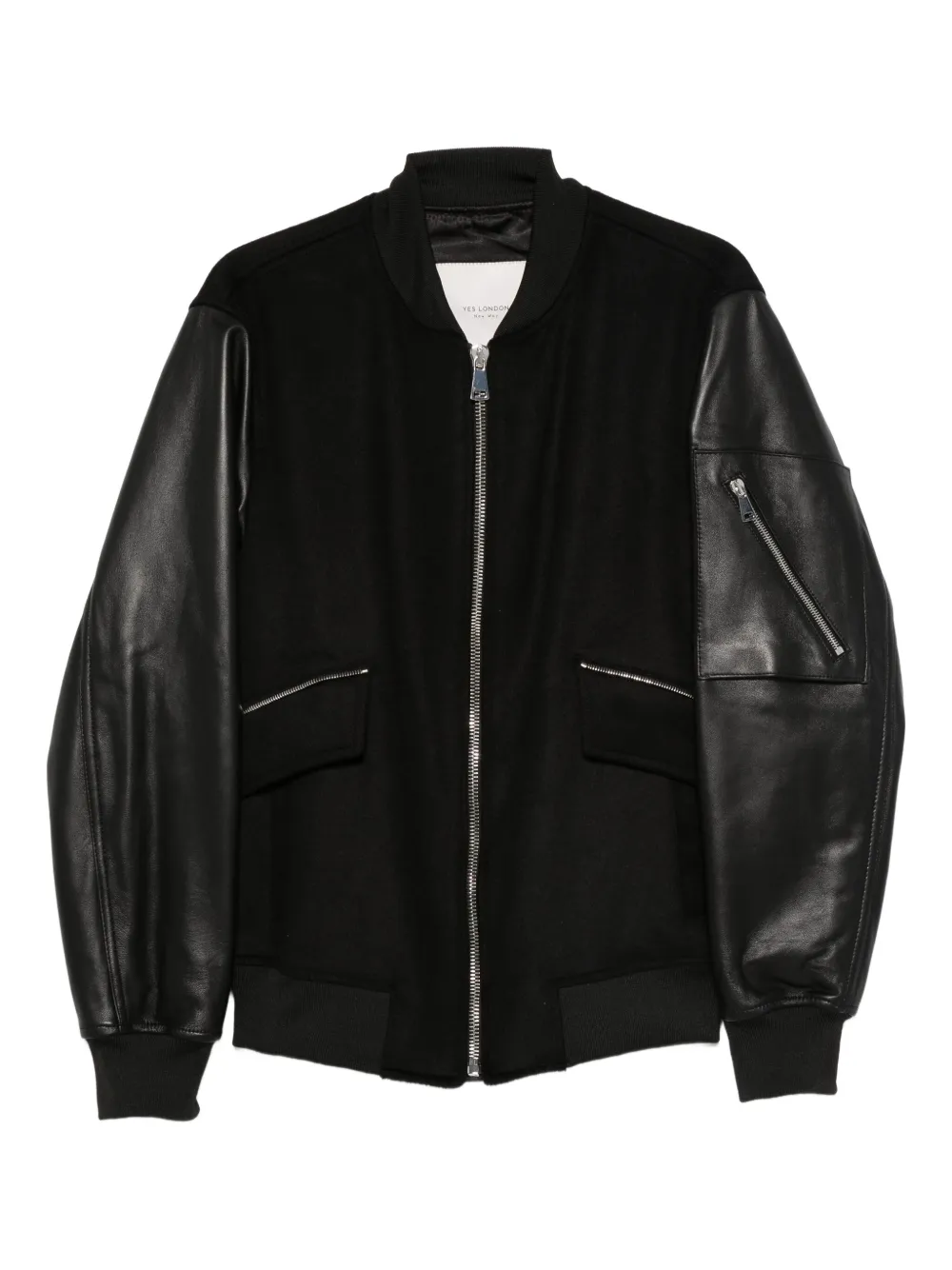 YES LONDON panelled zip-up jacket | Black | Image 1