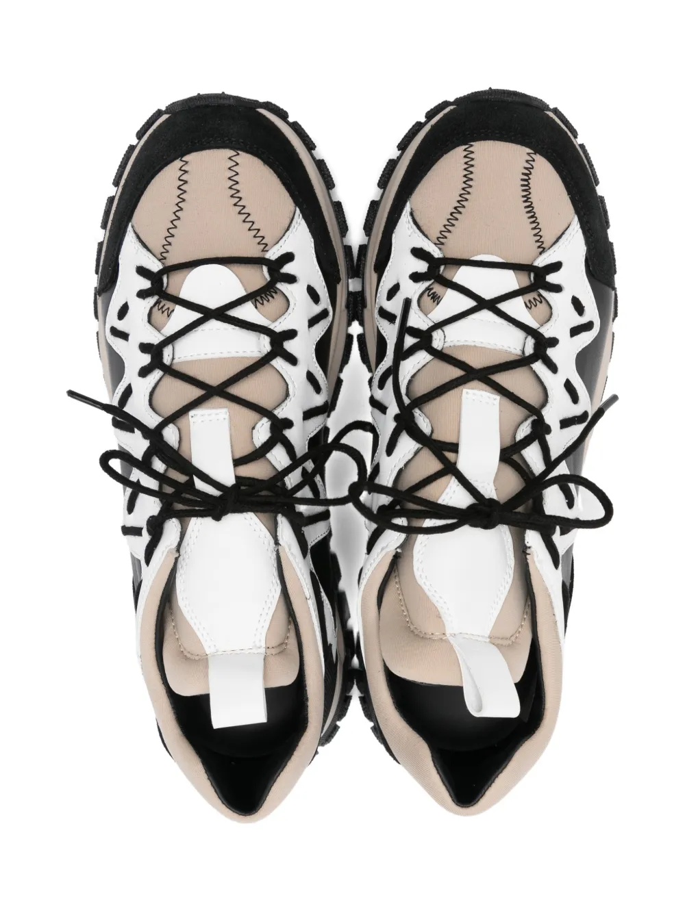 Marni Lace-up Panelled Sneakers In Multi