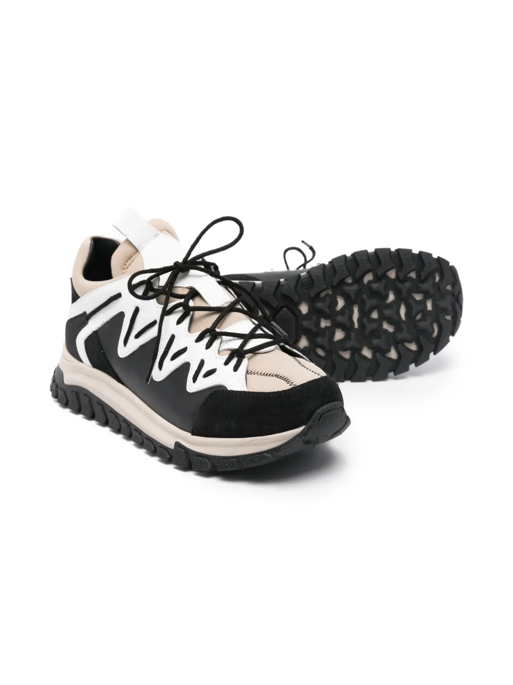 Marni Lace-up Panelled Sneakers In Multi