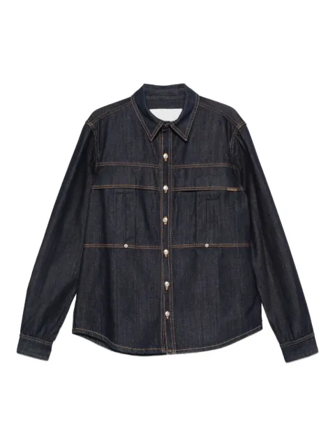 YES LONDON contrast-stitching denim shirt 