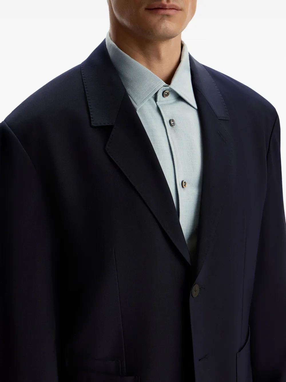 12 STOREEZ Blazer van wolblend Blauw