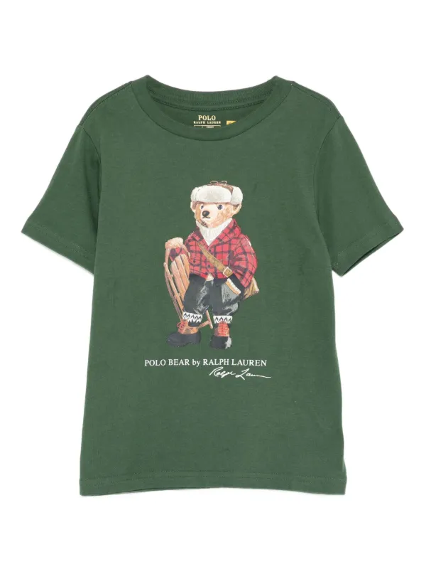 ポロベアプリント グリーンTシャツ 2Tサイズ POLO RALPH LAUREN KIDS ポロベア Tシャツ | グリーン | FARFETCH JP