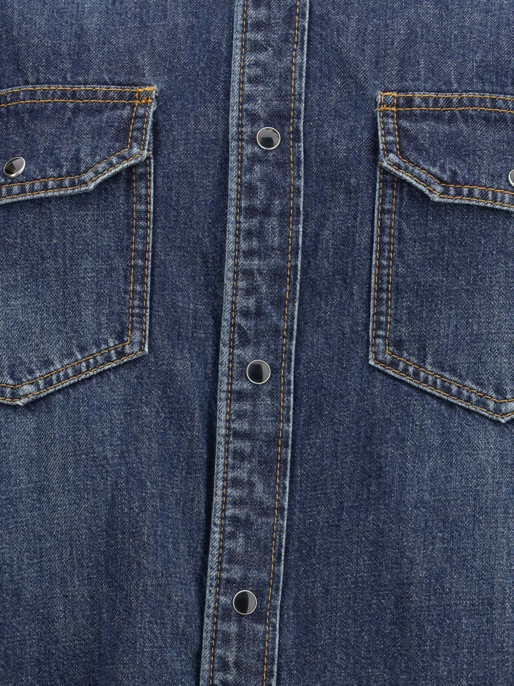 Sacai Denim And Satin Shirt In Blue