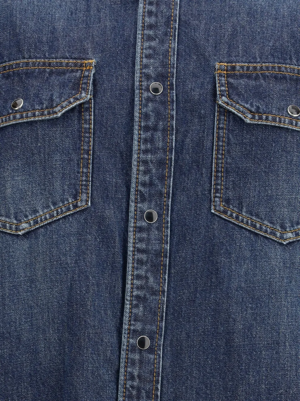 Sacai Denim And Satin Shirt In Blue