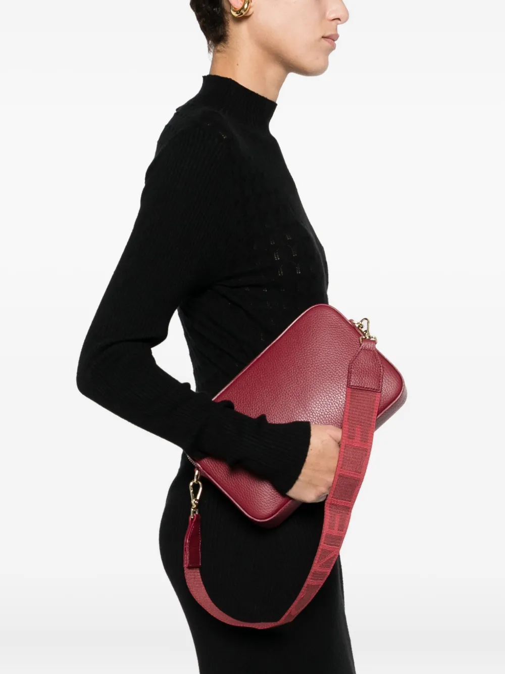 Coccinelle Leather Crossbody Bag In Red