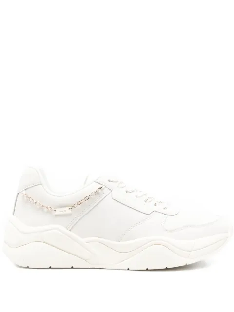 Armani Exchange logo-charm leather sneakers 