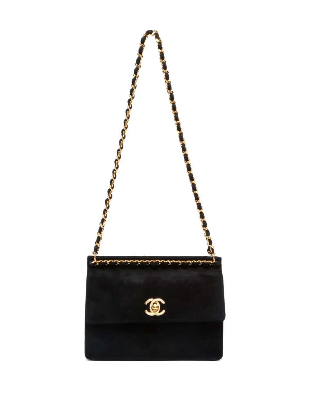 CHANEL Pre-Owned 1996-1997 schoudertas met draaislot ketting Zwart