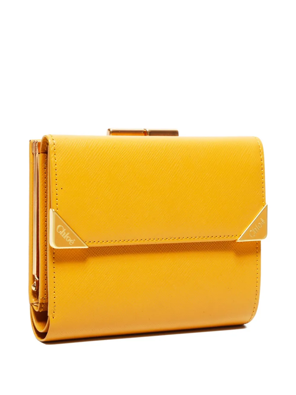 Pre-owned Chloé 2010-2025 Logo-plaque Wallet In Yellow