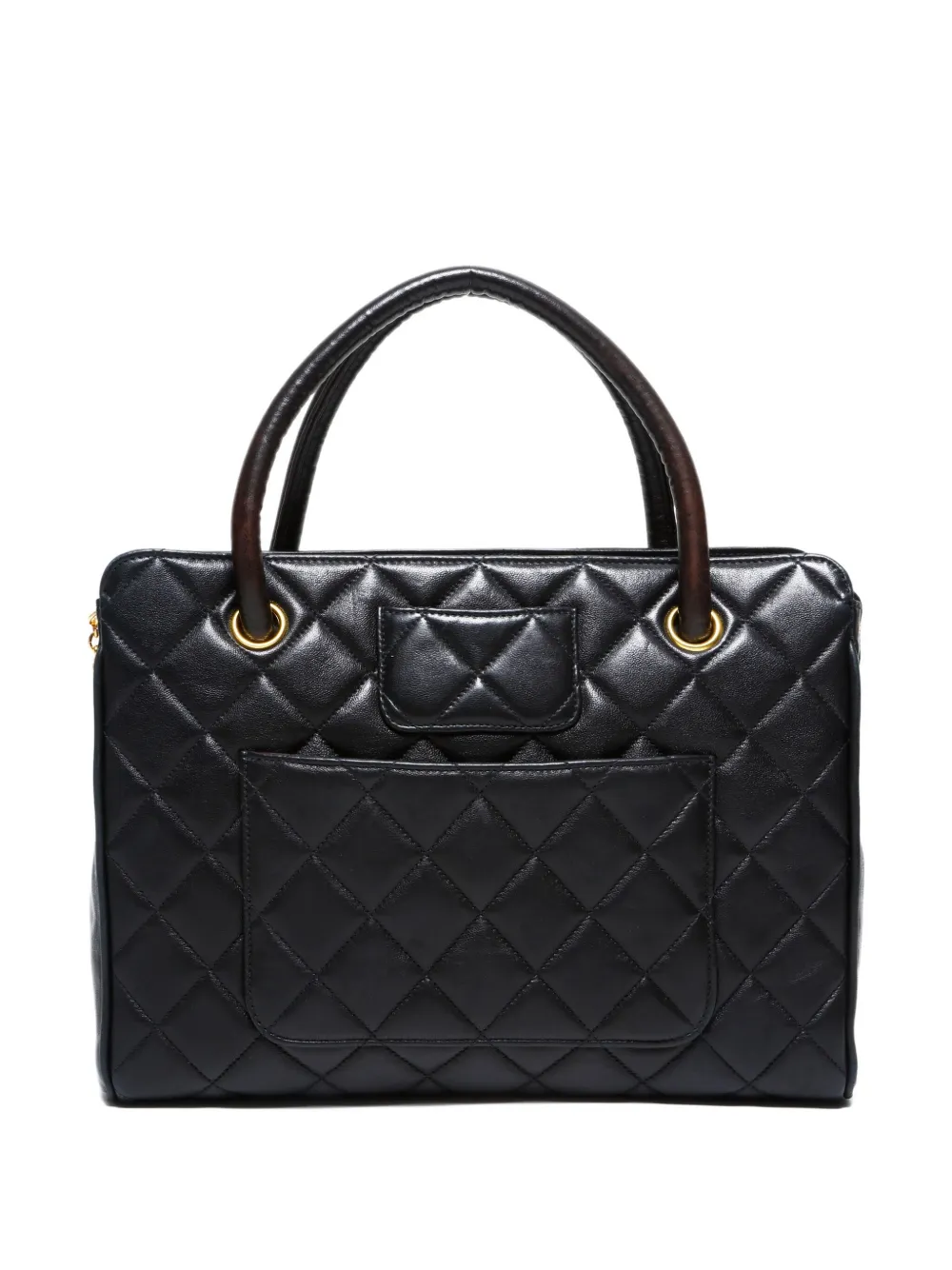 Pre-owned Chanel 1996-1997 Matelasse Tote Bag In Black
