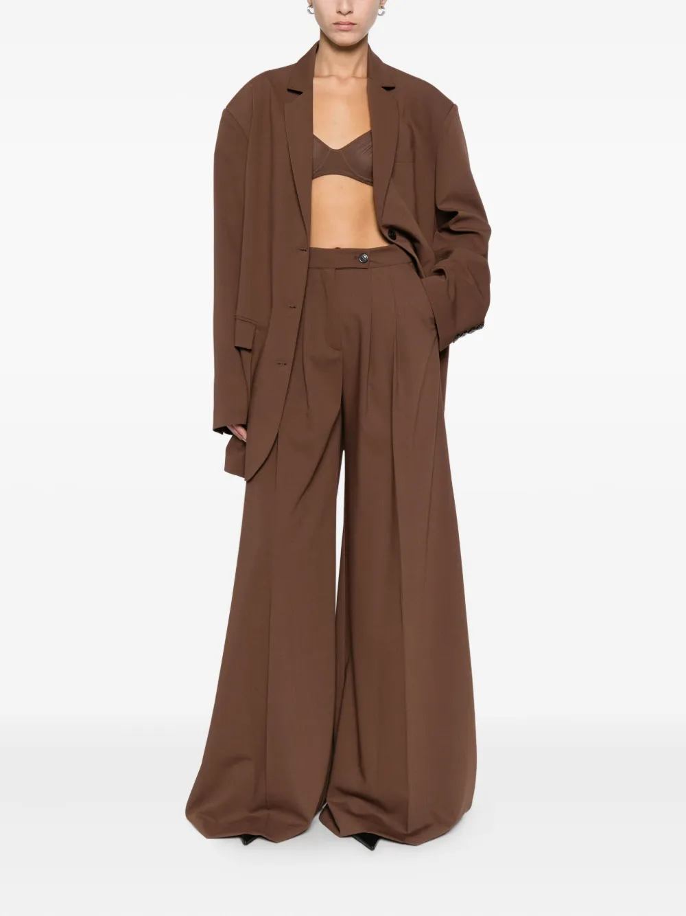 LE SULLY STUDIO pleated trousers - Bruin